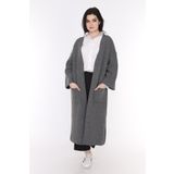 ilmek Kadın Füme Kışlık Kimono Kol Cepli V Yaka Hırka 4100