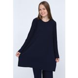 ilmek Kadın Lacivert Pantolon Tesettür Tunik Piliseli Ikili Takım 5219