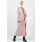 ilmek Kadın Pudra Kışlık Kimono Kol Cepli V Yaka Hırka 4100