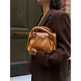 Ilot.Istanbul Ilot.ıstanbul | Örgü Saplı Yumuşak Dökümlü Pouch Çanta El Çantası Trend Clutch - Açık Kahverengi