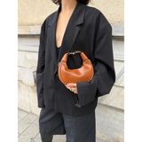 Ilot.Istanbul Ilot.ıstanbul | Taba Yarım Ay Mini Hobo Çanta Gold Zincir Detaylı Parlak Omuz ve El Çantası