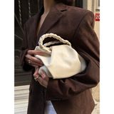 Ilot.ıstanbul | Örgü Saplı Yumuşak Dökümlü Pouch Çanta El Çantası Trend Clutch - Beyaz