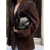 Ilot.ıstanbul | Örgü Saplı Yumuşak Dökümlü Pouch Çanta El Çantası Trend Clutch - Siyah