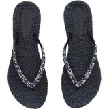 Ilse Jacobsen CHEERFUL03G Dark Indigo Taşlı Mavi Kadın Parmak Arası Terlik