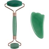 İlterus Doğaltaş Aventurin Face Roller ve Melek Kanadı Gua Sha Set