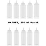 İly Store 10 Adet Beyaz, Fişek Plastik Sosluk, Ketçap, Mayonez, Hardal, Barbekü, Zeytinyağlık, Limonluk, 250 ml