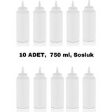 İly Store 10 Adet Beyaz, Fişek Plastik Sosluk, Ketçap, Mayonez, Hardal, Barbekü, Zeytinyağlık, Limonluk, 750 ml