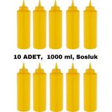 İly Store 10 Adet Sarı, Fişek Plastik Sosluk, Ketçap, Mayonez, Hardal, Barbekü, Zeytinyağlık, Limonluk, 1000 ml - 1 lt