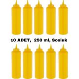 İly Store 10 Adet Sarı, Fişek Plastik Sosluk, Ketçap, Mayonez, Hardal, Barbekü, Zeytinyağlık, Limonluk, 250 ml