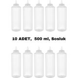 İly Store 10 Adet Şeffaf, Fişek Plastik Sosluk, Ketçap, Mayonez, Hardal, Barbekü, Zeytinyağlık, Limonluk, 500 ml
