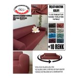 İLYEVTEKSTİLİ %100 Pamuklu Kumaş 1 Adet Üçlü Koltuk Kılıfı, Komple Kaplama, Terletmeyen Yakmayan Kumaş, Detaylı İşçilik + 2 Adet Kirlent Hediyeli