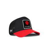 I'm Here Logolu Kırmızı-Siyah Trucker Şapka