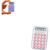 IMA Mini Hesap Makinesi Silikon Tuşlu LCD Ekran 8 Haneli Şeffaf Mini Hesap Makinesi (Ebat: 8,5 cm x 5,4 Cm) - Pembe