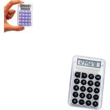 IMA Mini Hesap Makinesi Silikon Tuşlu LCD Ekran 8 Haneli Şeffaf Mini Hesap Makinesi (Ebat: 8,5 cm x 5,4 Cm) - Siyah