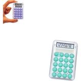 IMA Mini Hesap Makinesi Silikon Tuşlu LCD Ekran 8 Haneli Şeffaf Mini Hesap Makinesi (Ebat: 8,5 cm x 5,4 Cm) - Turkuaz