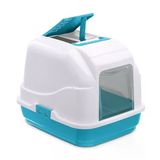 Imac Easy Cat Kapalı Kedi Tuvaleti Mavi Beyaz 50X40x40 Cm
