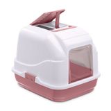 Imac Easy Cat Pembe Beyaz 50x40x40 cm Kapalı Kedi Tuvaleti