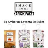 Image Home Karışık Amber Lavanta Buket Koku Kesesi, Askılık Ayakkabılık Koku Giderici 24'lü