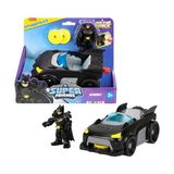 Imaginext Dc Super Metal Force Batmobile Oyuncak Araba, 3 Inç Batman Aksiyon Figürü ve Aksesuar Seti, Başlatıcı ve 2 Disk Dahil - 01-Mavi
