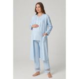 İmaj 13105 Mavi Renk 3 lü Lohusa Pijama Takımı