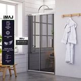 İmaj Banyo Methis Füme Cam İki Duvar Arası 1 Sabit 1 Sürgü Duşakabin 130 - H:190 Cm Gümüş