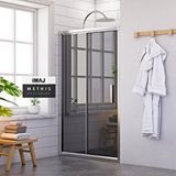 İmaj Banyo Methis Füme Cam İki Duvar Arası 1 Sabit 1 Sürgü Duşakabin 135 - H:190 Cm Gümüş