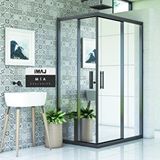İmaj Banyo Mia Reflekte Cam Dikdörtgen Duşakabin 80*100 H:190 - H:190 Cm Siyah