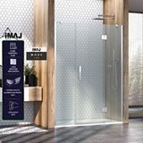 İmaj Banyo Mode Lüx Menteşeli İki Duvar Arası 2 Sabit 1 Açılır Duşakabin 170 H195 Gümüş