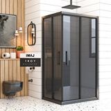 İmaj Banyo Troy Füme Cam Dikdörtgen Duşakabin 80*100 Cm H:190 Siyah