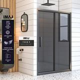 İmaj Banyo Troy Füme Cam İki Duvar Arası 1 Sabit 1 Sürgü Duşakabin 133 Cm - H:190 Cm Siyah