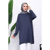 İmaj Butik Antrasit Bisiklet Yaka Modal Tunik