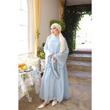 İmaj Butik Bebe Mavi Geniş Kol Şifon Elbise - 42 - 44
