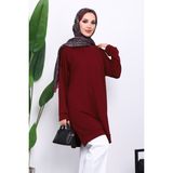 İmaj Butik Bordo Bisiklet Yaka Modal Tunik