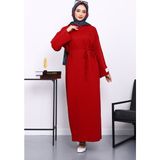 İmaj Butik Bordo Iki Iplik Modal Elbise - Standart