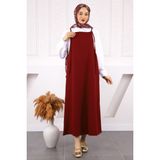 İmaj Butik Bordo İp Askılı Jile Kadın Elbise Dokuma Malzeme ile Rahat Kullanım Sunuyor - 40