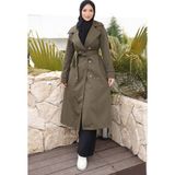 İmaj Butik Haki Kruvaze Yaka Düğmeli Trençkot - 52