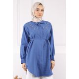 İmaj Butik İndigo Önü Taşlı Modal Tunik - 46