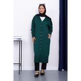 İmaj Butik Kadın Zümrüt Yeşili Soğuk İplik Triko Hırka Akrilik Kumaş ile Modern Stil ve Rahatlık - Standart