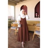 İmaj Butik Kahverengi Ip Askılı Jile Elbise - 42 - 44