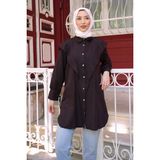 İmaj Butik Kahverengi Ön Detaylı Kol Bağlamalı Tunik