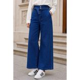 İmaj Butik Koyu Mavi Kemerli Kot Pantolon - 38