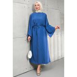 İmaj Butik Lacivert Bel Bağlamalı Salaş Elbise - Standart