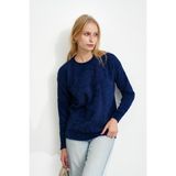 İmaj Butik Lacivert Bisiklet Yaka Angora Yumoş Triko Kazak