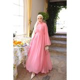 İmaj Butik Pembe Geniş Kol Şifon Elbise - 38 - 40