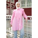 İmaj Butik Pembe Ön Detaylı Kol Bağlamalı Tunik - 2XL