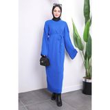 İmaj Butik Saks Mavi Balıkçı Yaka Triko Elbise - Standart