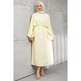 İmaj Butik Sarı Bel Bağlamalı Salaş Elbise - Standart