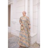 İmaj Butik Sarı Kol Lastikli Toka Detaylı Elbise - 46