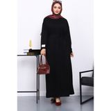 İmaj Butik Siyah Iki Iplik Modal Elbise - Standart