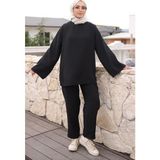 İmaj Butik Siyah Ispanyol Kol Tunik Pantolonlu Takım - M - L